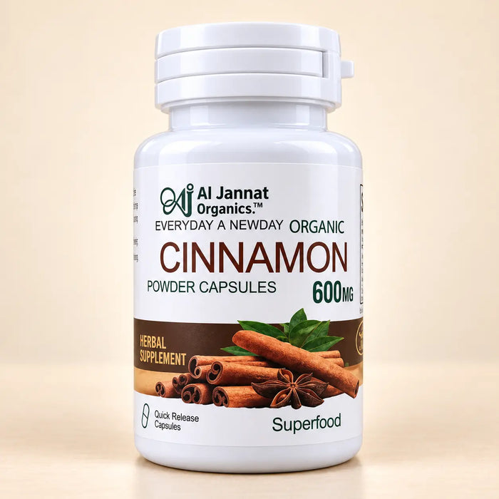 Al Jannat Organics Ceylon Cinnamon Powder Capsules 600mg