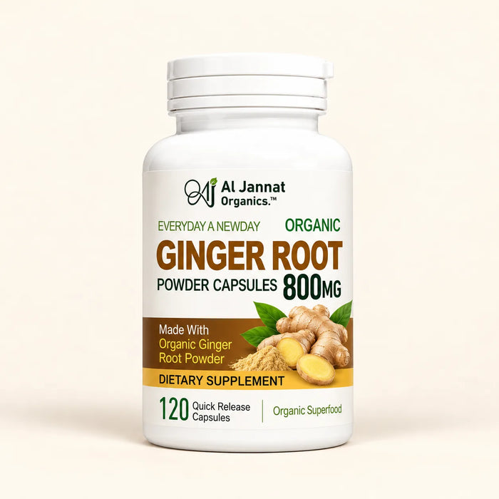 Al Jannat Organics Ginger Root Powder Capsules 800mg